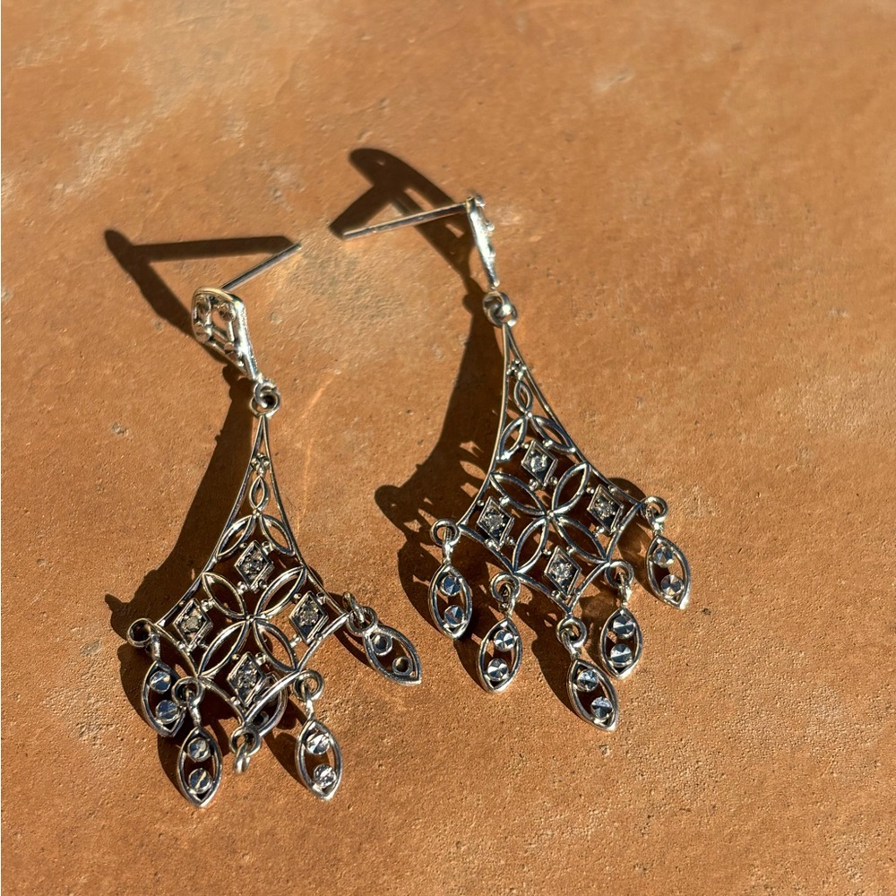 Silver Diamond Earrings